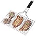 Extreme Salmon Vegetable Grill Basket, Heavy Duty Vegetable Grill Pan Stainless Steel BBQ Grill Basket with Handles, Grill Accessories for Vegetable Grilling Baskets for Outdoor Grill Cooking