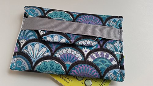 Birth control ribbon case- Discrete pill holder- Purple, Teal, and Blue Fans