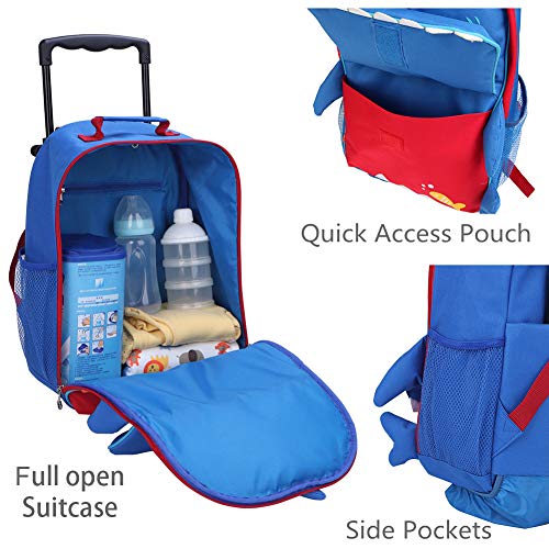 shark rolling backpack