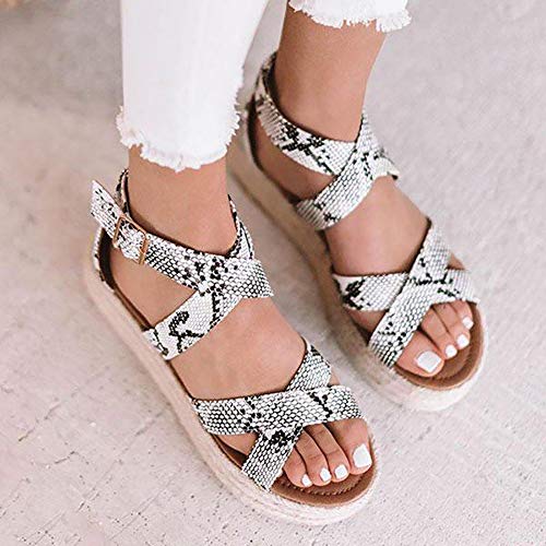 image for XMWEALTHY Women's Platform Wedges Heel Sandals Summer Strappy Open Toe