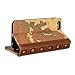 GMYLE iPhone 6 Case, [Book Case] Wallet Book Case Cover Vintage for iPhone 6 (4.7 inch) - World Map Pattern [Crazy Horse Pattern] [PU Leather]