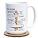 Orphic Nature Funny Mug and Coaster Set - Giraffe Wisdom - Large 15 Ounce Inspirational Giraffe Mug for Birthday and Any Special Occasions. Giraffe and Stand Tall with Friends, Family and Coworkers.
