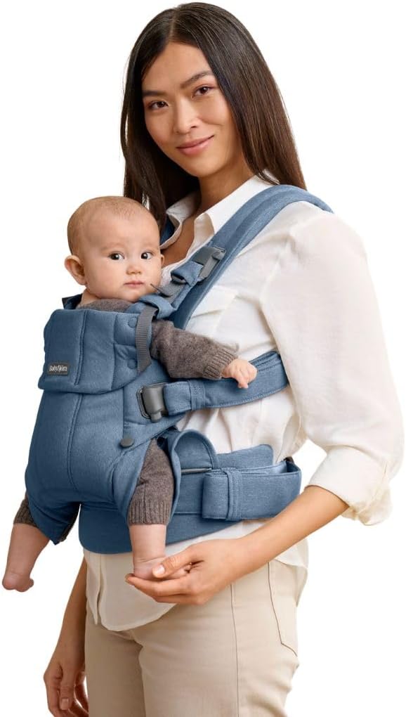 BabyBjörn Harmony Baby Carrier, Woven Mélange Blue - Ergonomic Baby Carrier