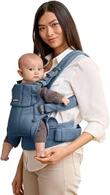 BabyBjörn Harmony Baby Carrier, Woven Mélange Blue - Ergonomic Baby Carrier