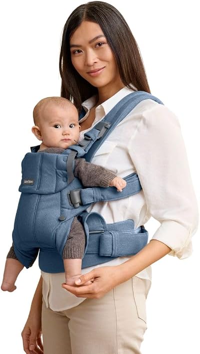 BabyBjörn Harmony Baby Carrier, Woven Mélange Blue - Ergonomic Baby Carrier