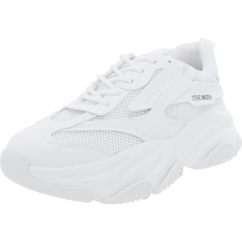 Steve Madden Women's Possession Sneaker, White, 7.5