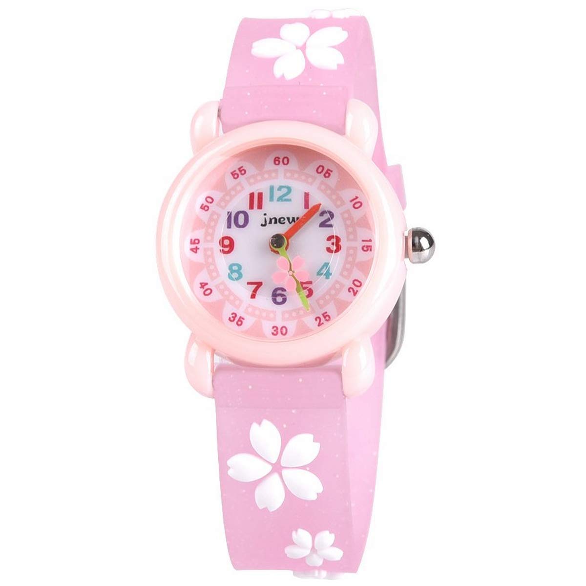 Kids Waterproof Watch, 3D Lovely Cartoon Watch for Girl and Boy (Pink Flower)
