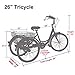 Slsy Adult Tricycles Single Speed, Adult Trikes 24/26 inch 3 Wheel Bikes, Three-Wheeled Bicycles Cruise Trike with Shopping Basket for Seniors, Women, Men. (Star Strips, 26″ Wheels/ 1-Speed)thumb 2