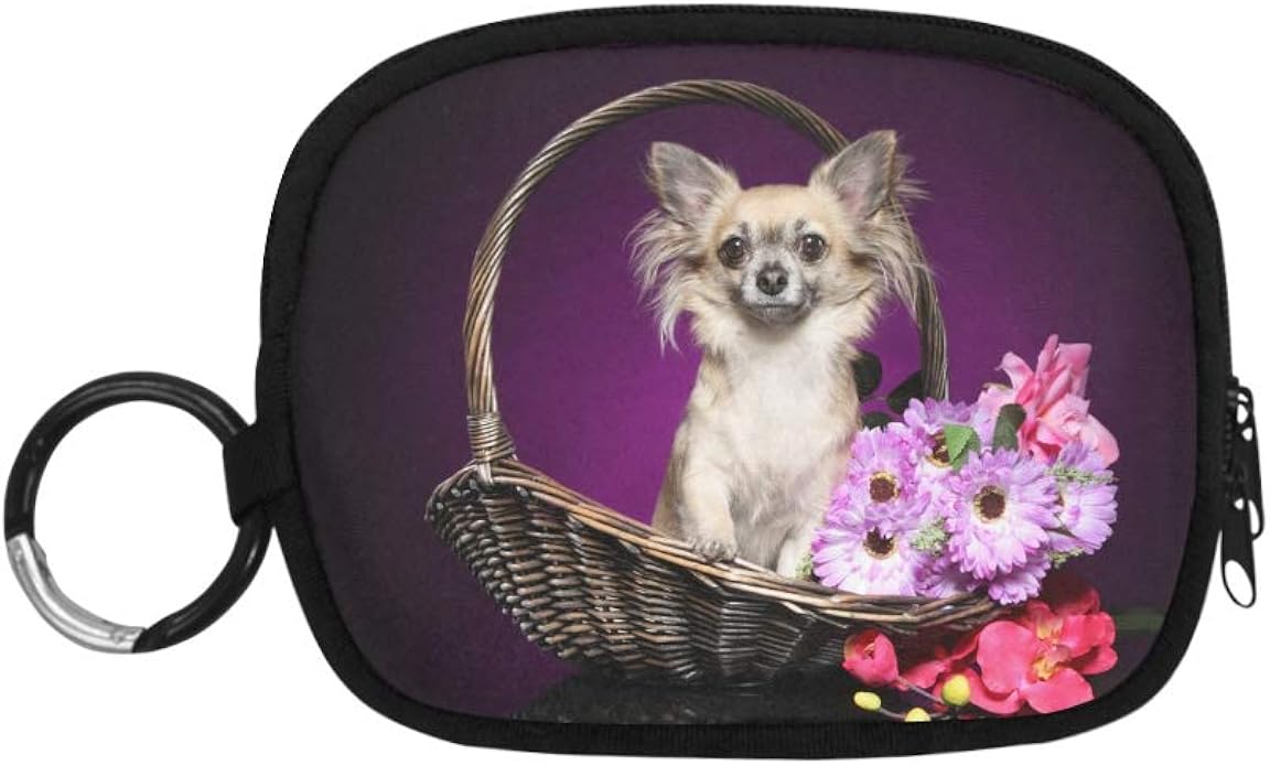 Mini Coin Pouch Cute Puppy In The Basket