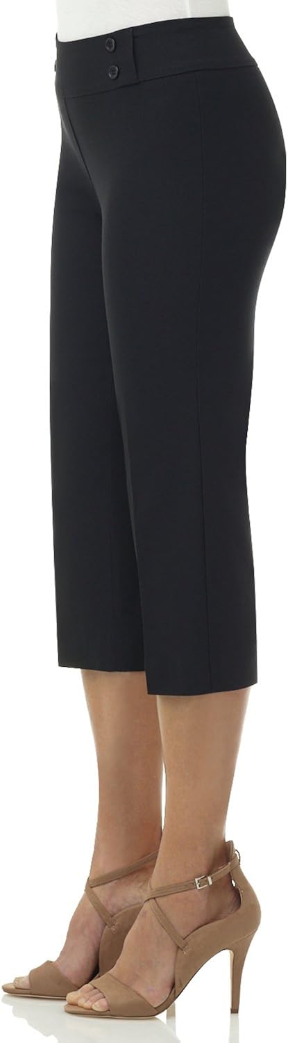 Rekucci Women's Ease into Comfort Capri with Button Detail: Clothing