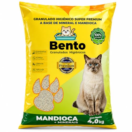 Areia Higiênica Granulado Para Gatos 4kg Mandioca + Minerais Super Premium Controle De Odores Alta Absorção Econômica Biodegradável Não Suja Patinhas Rende Mais Banheiro Sanitário Pet Premium Gato