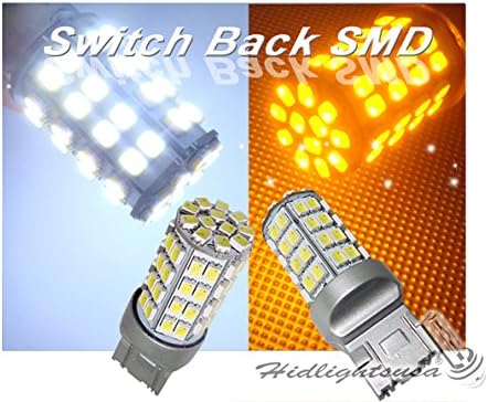 Splendid Autos 60-SMD 3157 Dual-Color Switchback LED Bulbs (60-White 60-Amber) + Load Resistor