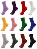 12 Pairs Assorted Super Soft Warm Microfiber Cozy Home Socks- Assorted Colors, 9-11