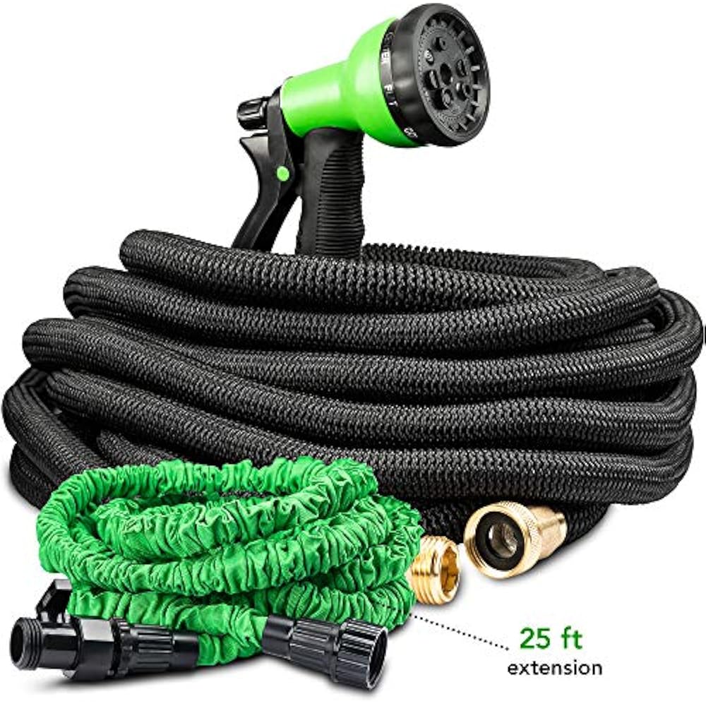 Garden Hose 100 Ft Upgraded Expandable Water Set + 25 Ft Extension