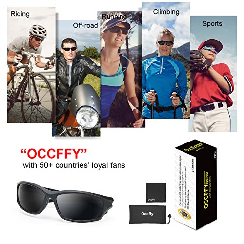 Occffy Polarisierte Sportbrille Sonnenbrille Fahrradbrille mit UV400 Schutz für Herren Autofahren Laufen Radfahren Angeln Golf TR90 – Bild 8