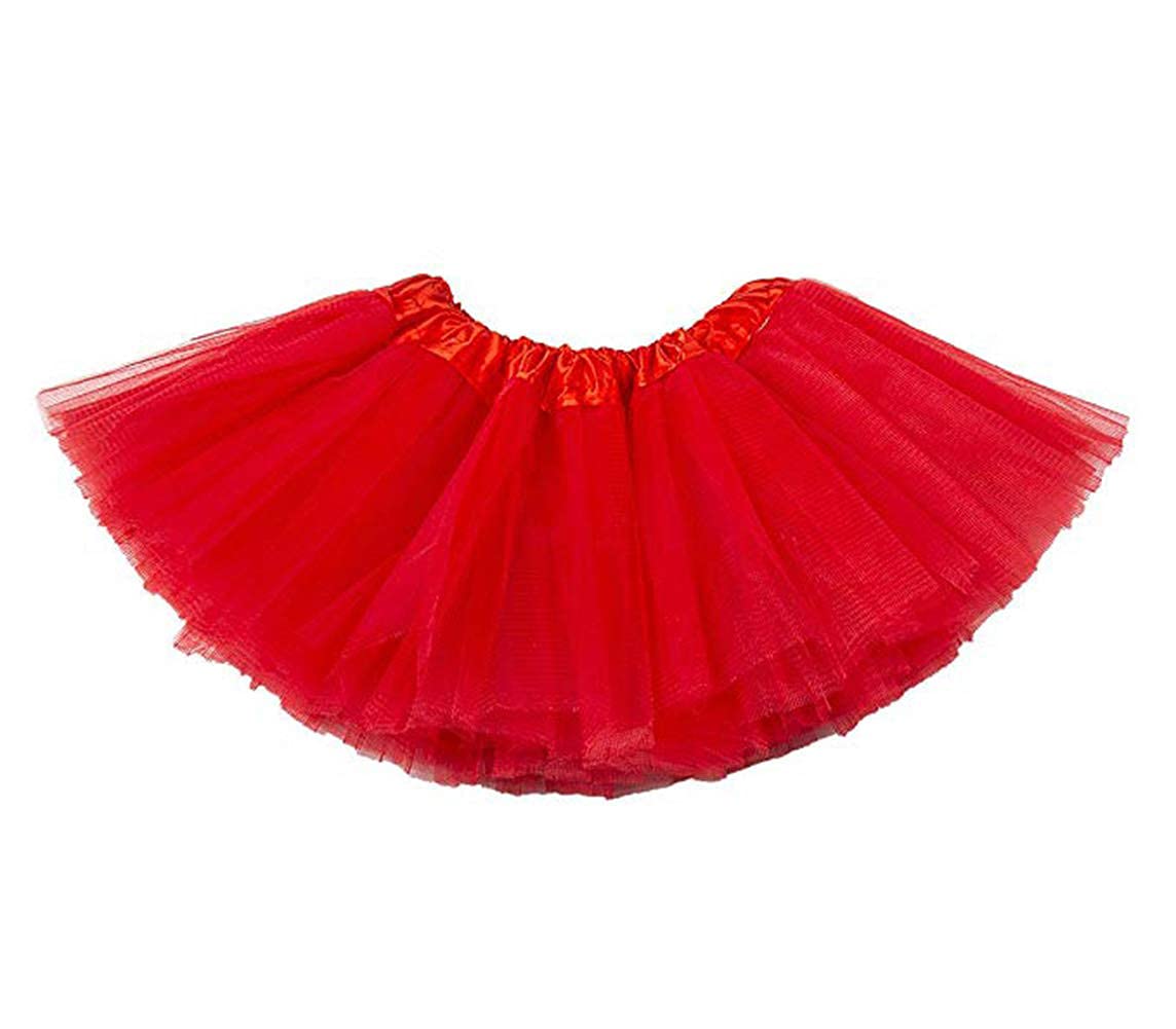 Ruiuzioong Tutu Skirt Children Skirt Classic 4 Layers Tulle Tutu Skirt for Birthday Party Holiday Party (Red)