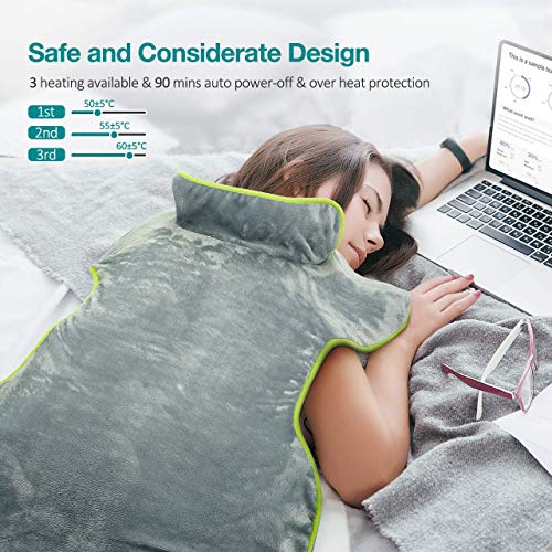 XXX-Large Heating Pads for Back Pain 24"x40" ATMOKO Electric Heat Pad for Shoulder Back Soothing Muscle Pain and Tension Relief Therapy, Auto-Off, Fast Heating, Washable - Thumbnail 4