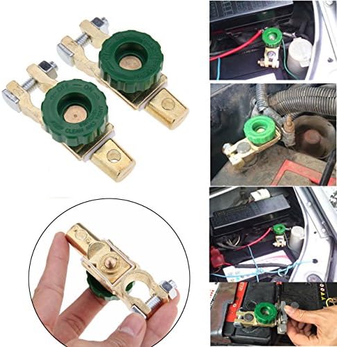 Ambienceo Universal 12V/24V Battery Terminal Link Switch Disconnect Isolator Quick Cut-off for Car Truck Boat RV ATV Vehicles (2-pack)