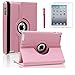 AiSMei Case for 9.7-Inch iPad 5th (2017)/ iPad 6th (2018)/ iPad Air (2015), Rotating Protective Case Cover w/Auto Wake/Sleep Function,Pink