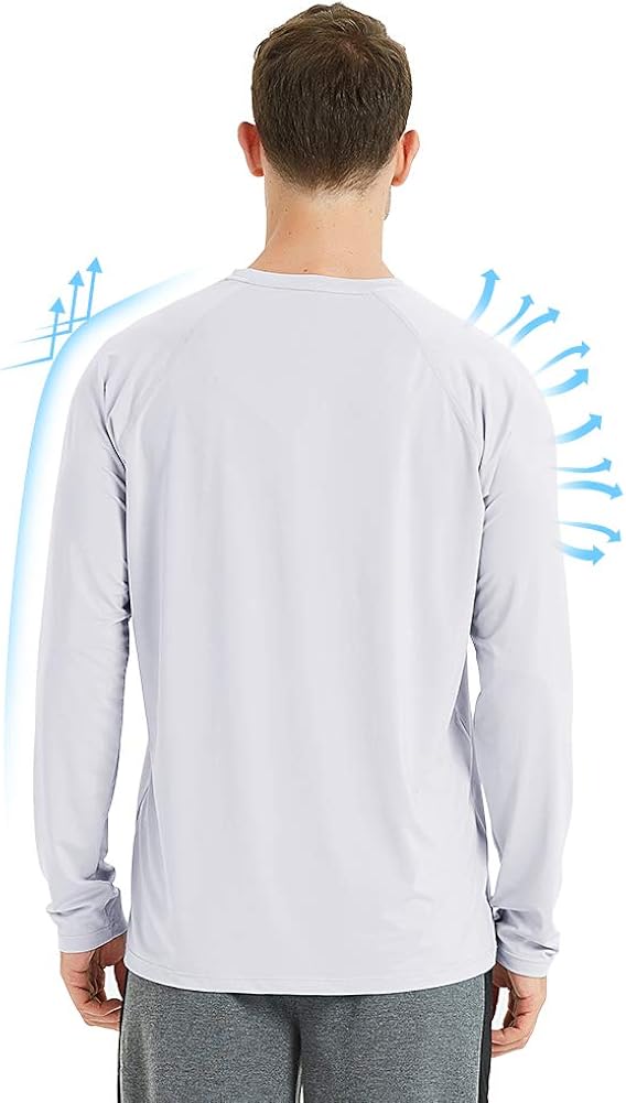 Sun Shirts for Men Long Sleeve UV Protection Fishing Shirts T-Shirt Outdoor Hiking UPF 50+ Neck Masks: Clothing