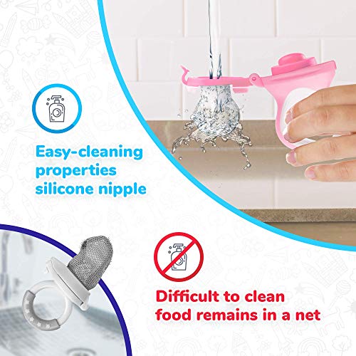 image for Baby Food Feeder Pacifier - (2 Pack) - Fruit Feeder - Best Infant Teet