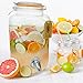 Glass Drink Dispenser with Tap – 5L Mason Jar Beverage Container with Stainless Steel Spigot – Water Dispenser with Tap for Juice, Iced Tea, Cocktail, Picnic, BBQ, Parties, Counter
