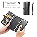 XRPow iPhone 8 Plus/ 7 Plus Case, Detachable Magnetic Leather Wallet Folio Flip Card Slim Cover for iPhone 7 Plus / 8 Plus 5.5inch with Wrist Strap Black