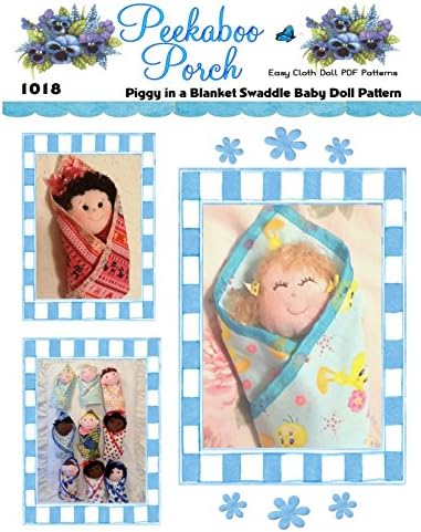 Swaddle Baby 8" Rag Doll PDF Easy Cloth Doll Pattern - Easy PDF Sewing Patterns for Beginners by Peekaboo Porch - Pattern ONLY - Not a Finished Doll (Swaddle Baby)