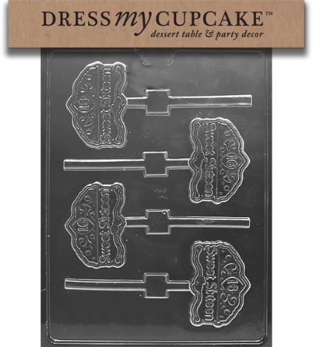 Dress My Cupcake Chocolate Candy Mold, Sweet 16 on Tiara Lollipop