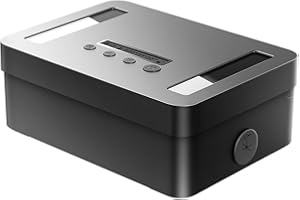 STARSIKI Metal Time Lock Box with Emergency Unlocking, Phone Timed Locked Box with Timer, Timed Locking Container, Audio Prompt, Self-Discipline Gift, 365 Days Max for Cellphone/Medication