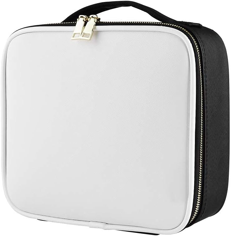Hanging Travel Toiletry Bag Blibly Makeup Cosmetic Organizer Bag for Woman and Girls Bathroom and Shower Organizer Bag Waterproof (10.0 x 9.0 x 3.7 inch, White and Black)