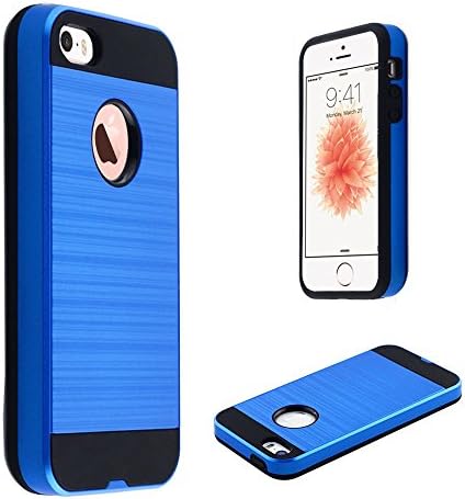 Iphone 5SE Case, [Slim Armor CS] Card Holder [Gunmetal] Slim Fit Dual Layer Protective with Card Slot Holder Wallet Case for Iphone 5SE (Blue)