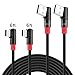 USB C Right Angle Cable,SUNGUY (2-Pack,6ft x2) Braided Max 5V/2.4A 12W 90 Degree USB-C Charging Data Sync Cable for Samsung Galaxy S9 S8 Plus,Google Pixel 2XL,OnePlus 6,Sony Xperia XA2 and More