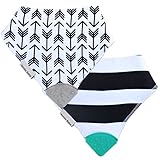 Bazzle Baby Banda Bib Teether, Machine Washable Bandana Drool Bib, 0-24 Months (Set 1)