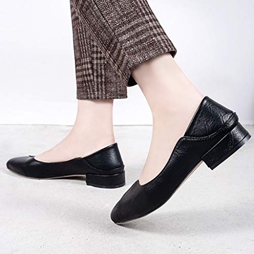 image for Clearance! Swiusd Womens Pointed Toe Single Shoes Retro Low Heel Shall