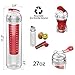 27oz + Sport Water Bottle with Fruit Infuser - Made with Commercial Grade Tritan(Many Color Option) (Red)
