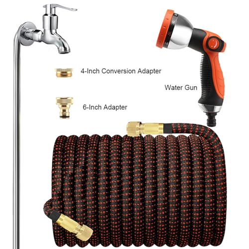 Expandable Garden Hose 45m 150ft Magic Flexible Garden Hose with 10 Upgraded Water Spray Modes, 3 Layers Latex Tangle Free, Garden Hose for Gardening and