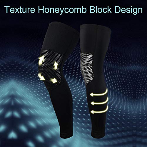 Sports Knee Pads Knee Brace Support Compression Sleeves Lengthened Breathable Thigh Calf Protection Leg Foot Support, Basketball Football Climbing Protective Gear Impact Kneepad - Thumbnail 2