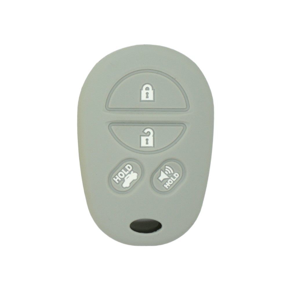 BROVACS Silicone Cover Protector Case Holder Skin Jacket Compatible with TOYOTA 4 Button Remote Key Fob CV2418 Grey