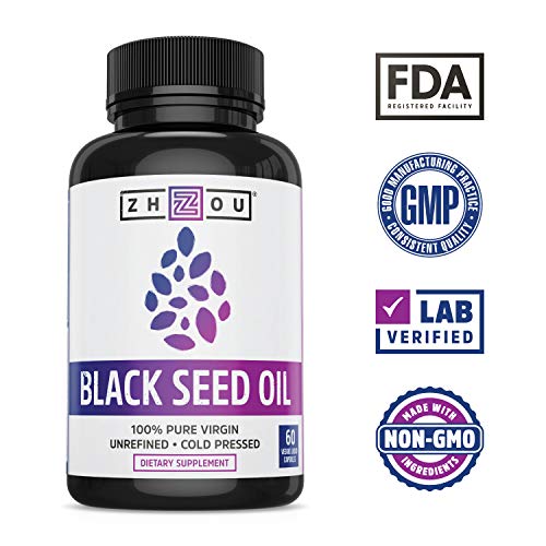 Black Seed Oil Capsules 100 Virgin, Cold Pressed Source of Omega 3 6