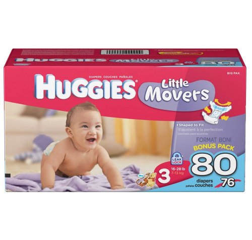 Huggies Little Movers Diapers, Size 3, 80 Count (Packaging May Vary)