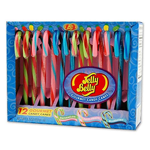 Jelly Belly Candy Canes 12 Pack - Watermelon, Tutti-Fruitti, Blueberry
