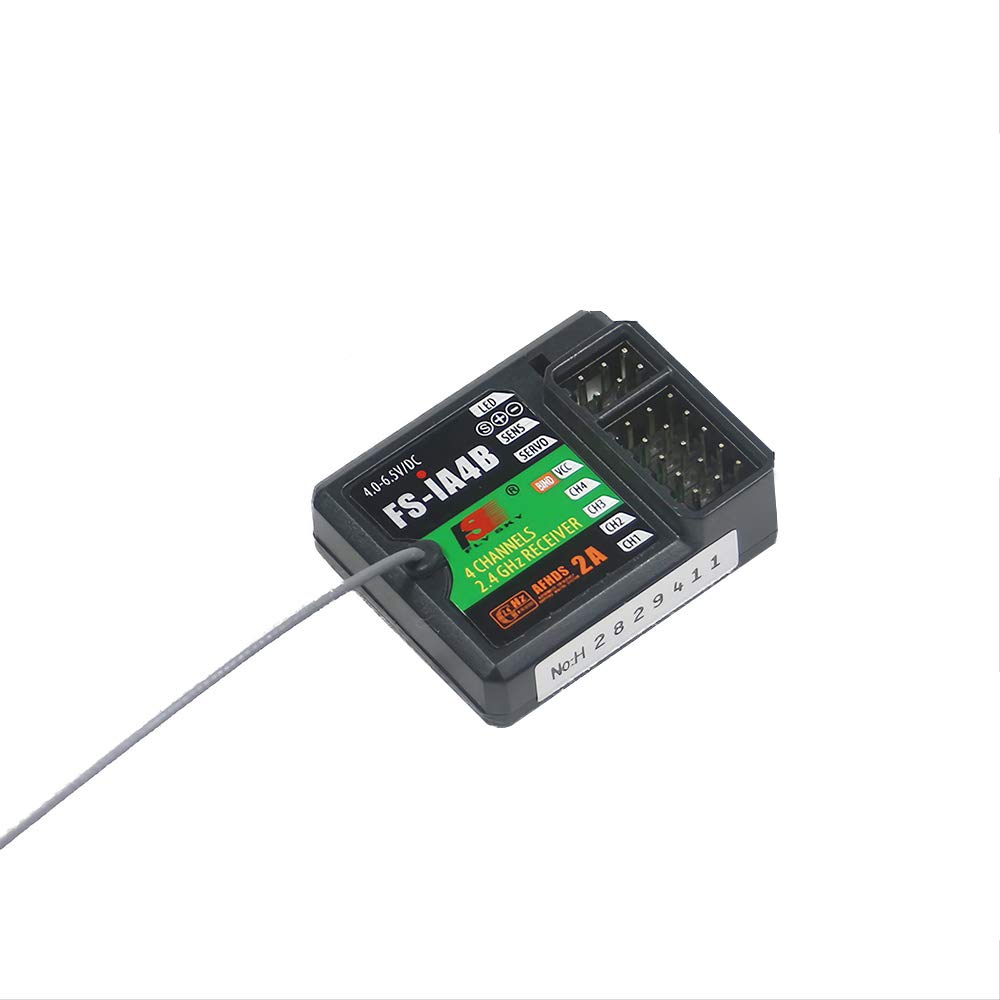 Goolsky RC Transmitter Receiver for RC Car Boat Receiver 2.4GHz 4CH 4.0-6.5V DC for FS-I10 FS-I6 FS-GT2F FS-GT2G FS-IT4S FS-I6S System Remote Controller Flysky FS-iA4B