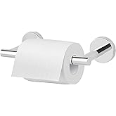 Newfun Polished Chrome Toilet Paper Holder, SUS 304 Stainless Steel Adjustable Double Post Pivoting Toilet Paper Roll Holder Wall Mount for Bathroom