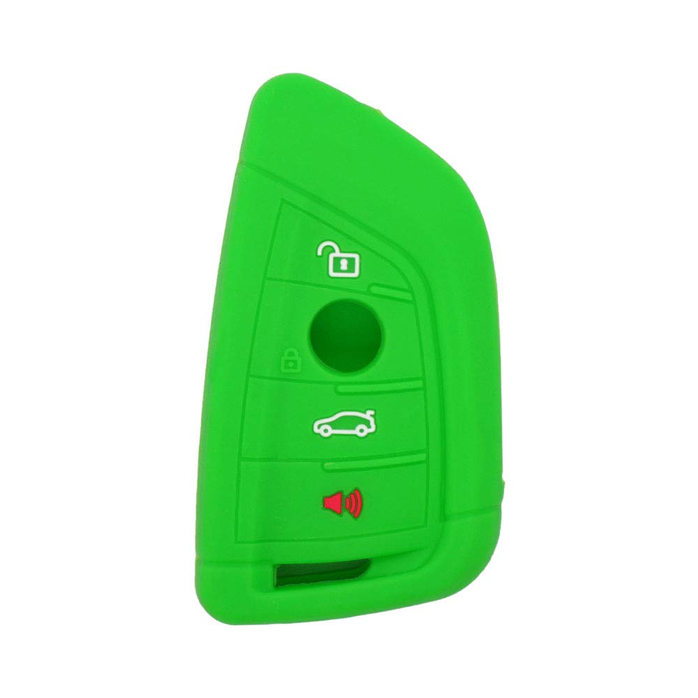 BROVACS Silicone Cover Protector Case Holder Skin Jacket Compatible with BMW X5 X6 4 Button Smart Remote Key Fob CV4908 Light Green