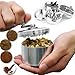 Skyndi Zinc Alloy Large 4 Piece 3 Chamber 2 inch / 53 mm Herb, Spice Grinder with Handle - Silver