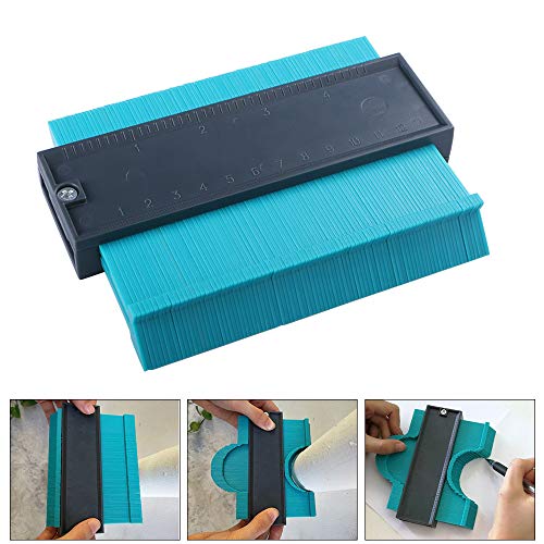 WREOW Contour Gauge Duplicator Plastic Ruled Contour Copy Duplication Gauge，Woodworking Shape Tracing Template Measuring Tool for Winding Pipes,Circular Frames,Ducts and Irregular Shapes Objects