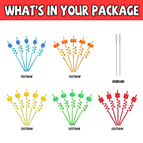 25 Building Blocks Party Favors Brick Block Drinking Straws for Building Blocks Birthday Party