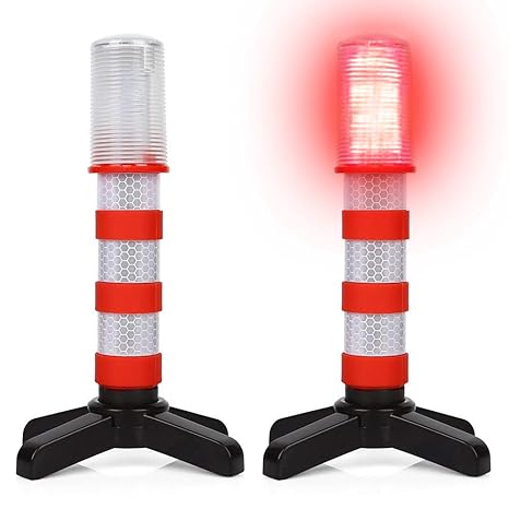 LeaningTech LTC 2 Stück LED Warnblinkleuchte Set mit Reflektor KFZ Warnblitzer Warnsignal Warnleuchte Pannenhilfe mit 3 Modus