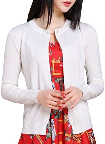 NianEr Womens Light Weight Open Front Knit Cardigans Sweater Ladies Short Vintage Cardigans for Dress